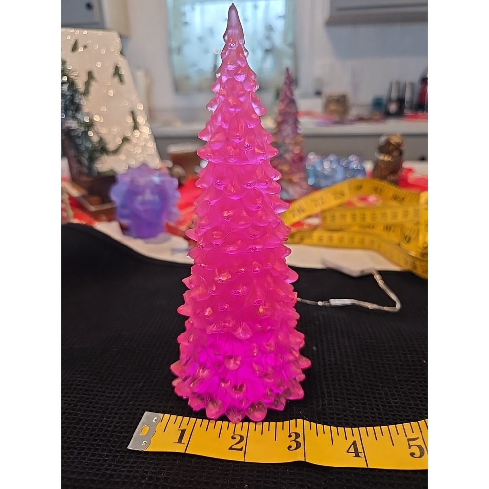 Handmade Resin‎ Pink Light Up Tree Decoration Gift  657 - Picture 2 of 8